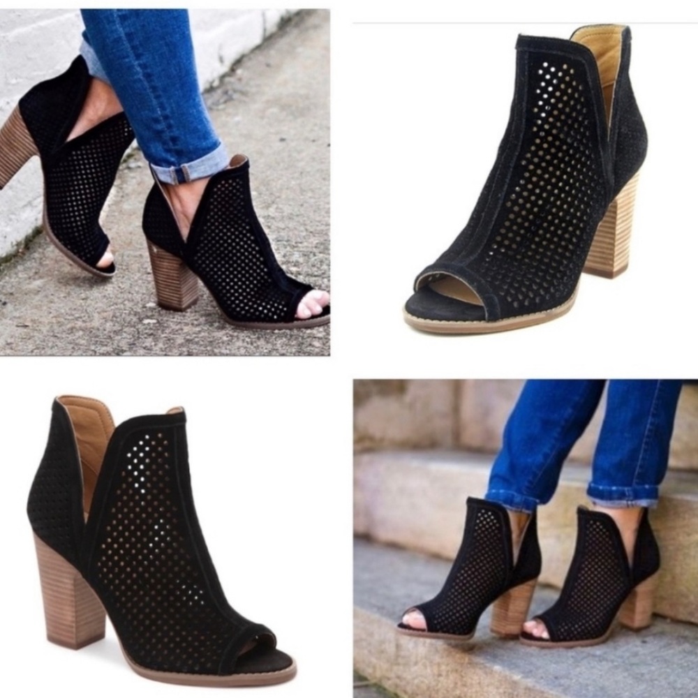 Lucky Brand Larise Perforated Peep toe booties